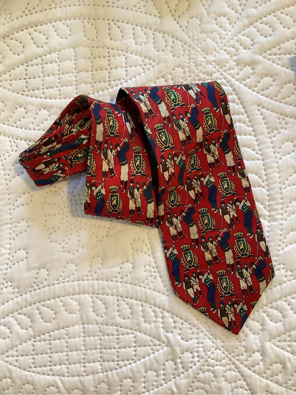 Men’s novelty tie Golf Handmade all silk London